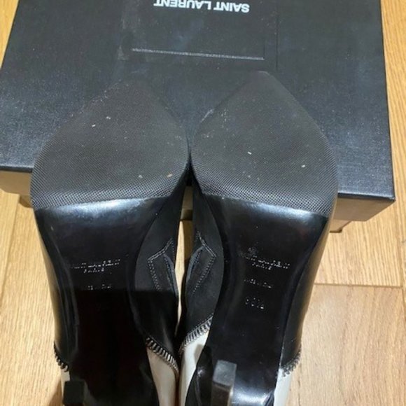 Black and White Saint Laurent Zipper booties - Picture 7 of 12